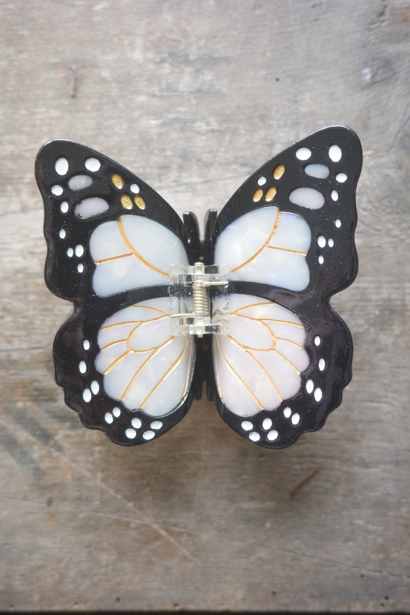 Hand-painted Mini Monarch Butterfly Claw Hair Clip